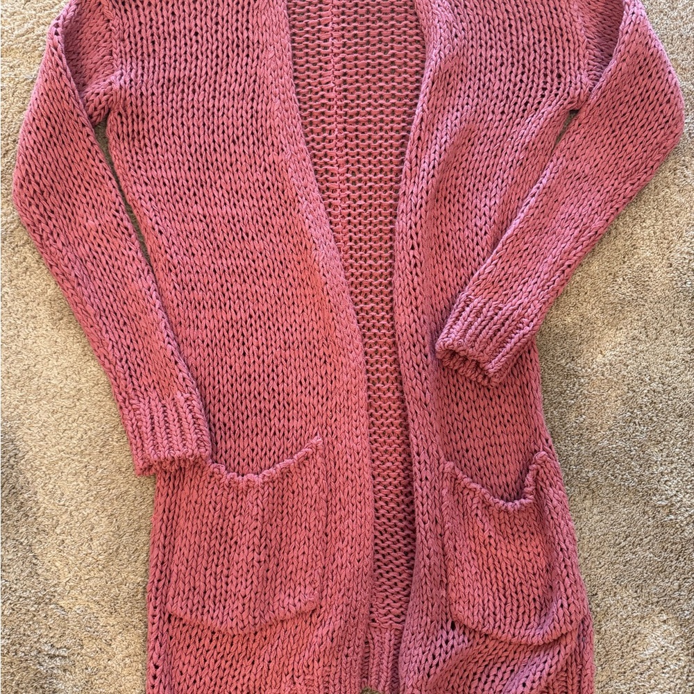 Free People Rose Open-Front Cardigan